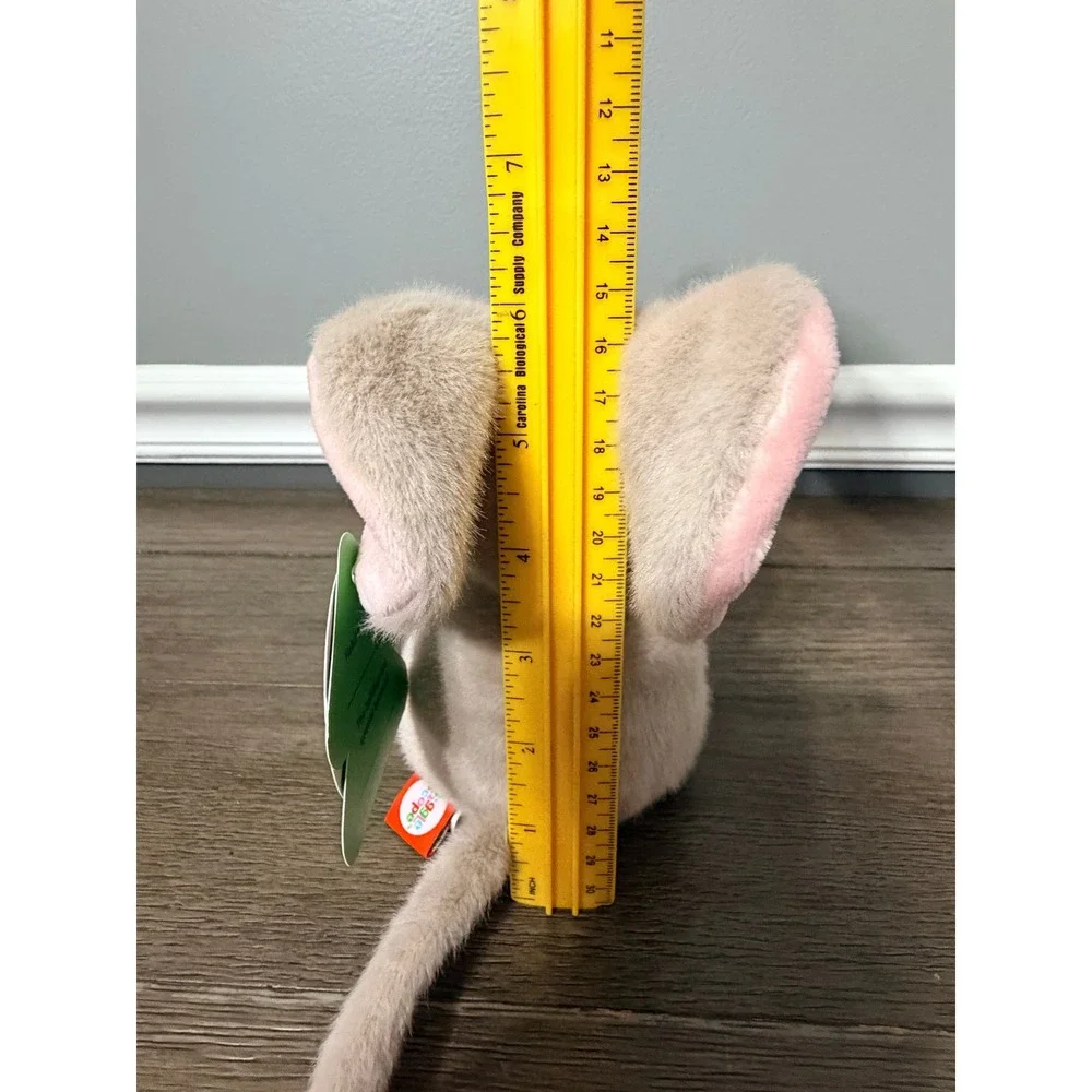 Giggle Scape Mouse Plush with Red Earmuffs Tan Stuffed Animal Toy NWT